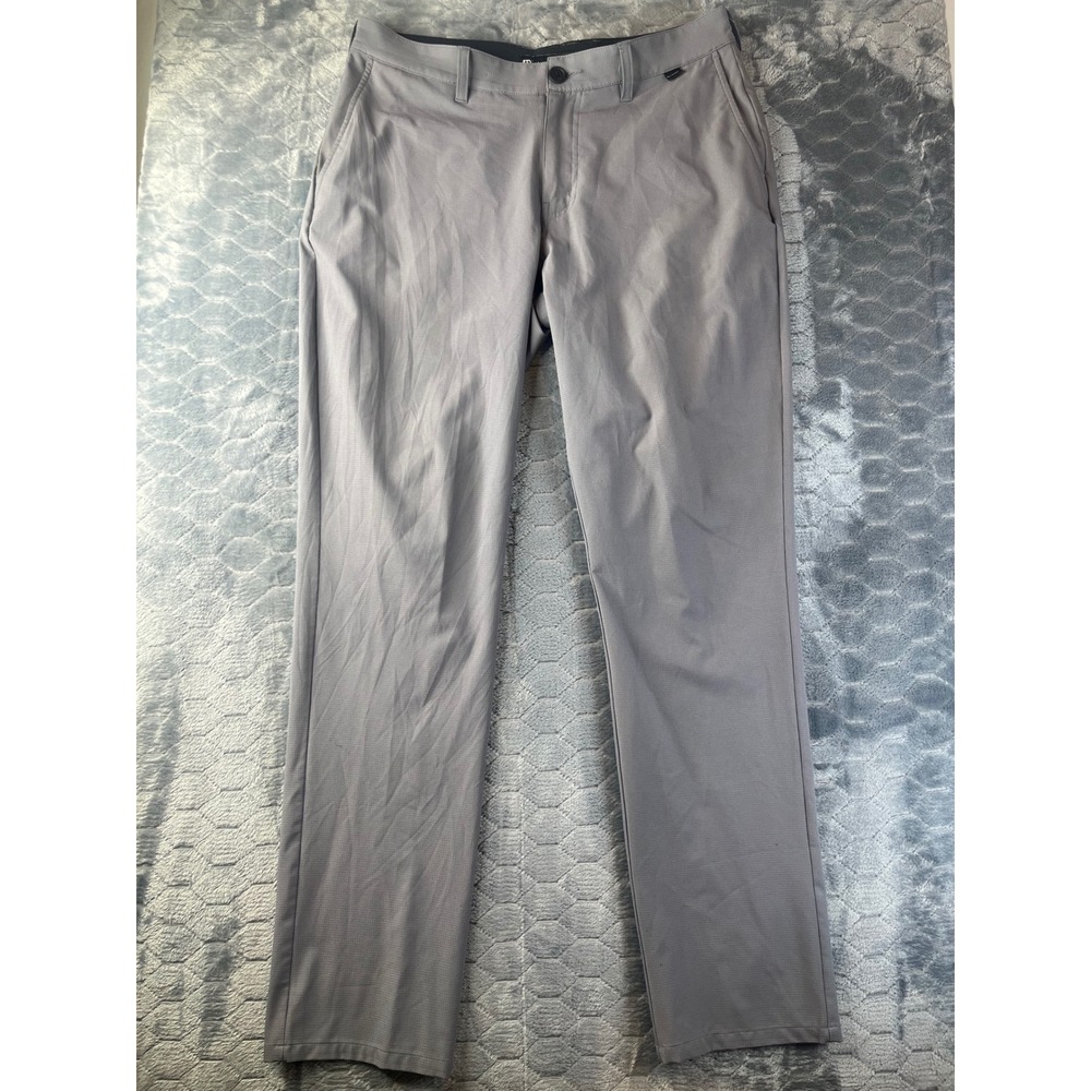 TravisMathew Golf Pants Mens 34 Grey Good Stretch Performance Micro-grid 34x31.5 - Picture 2 of 9